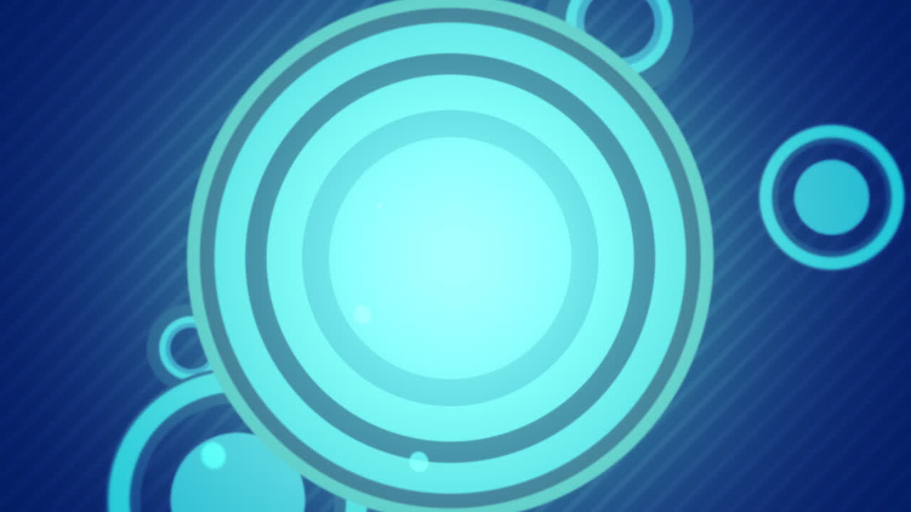 movimiento circular círculo azul con círculos en órbita