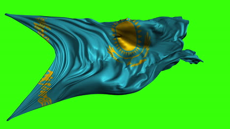 flag of kazakhstan on green screen