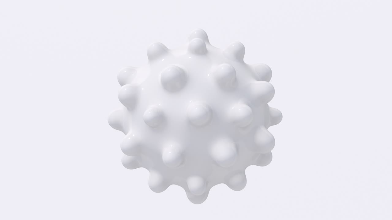 esfera orgánica blanca. animación abstracta, renderizado en 3d.