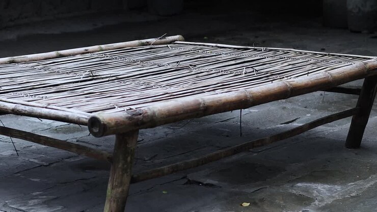 Sedile in bambù in ambiente esterno, Ninh Binh, Vietnam