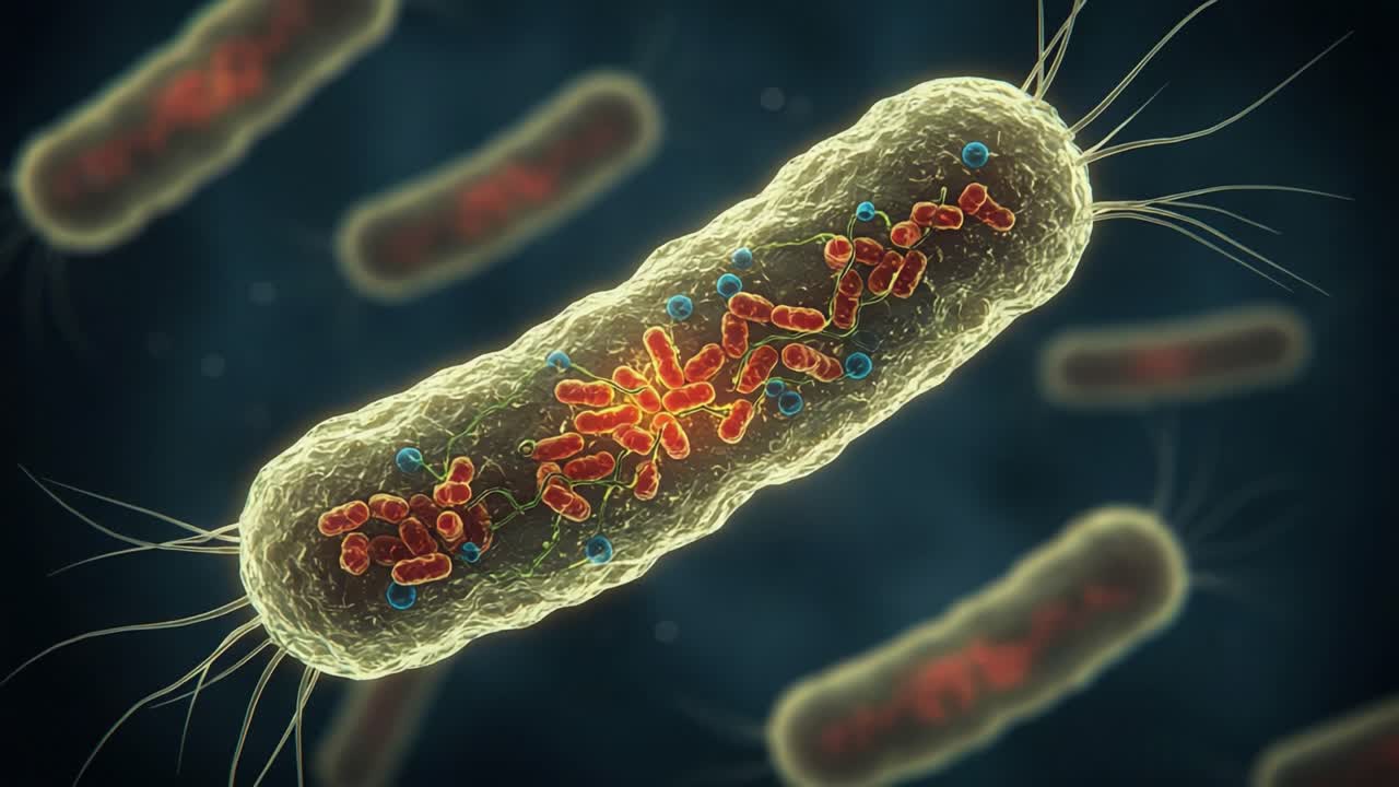 Detailed Visualization of Bacteria Cells: A Microbial World Under the Microscope Capturing the Intricate Structure and Functionality of Cellular Life Forms
