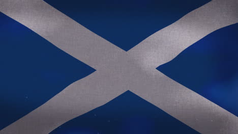 la bandera nacional de escocia ondeando