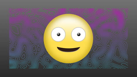animación del icono de emoji en un fondo con patrones