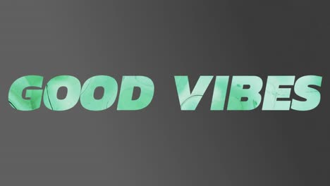 animación de texto de buenas vibraciones sobre fondo gris