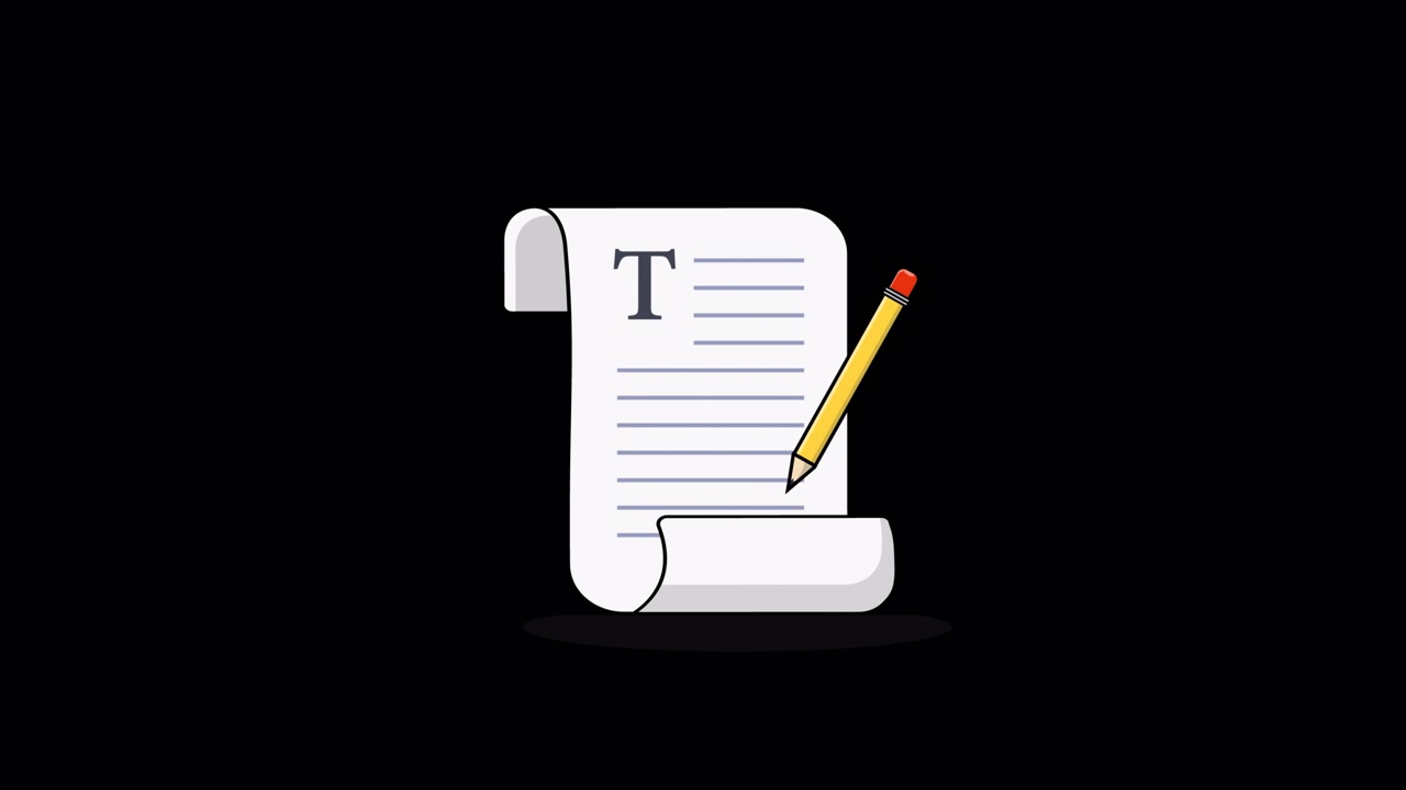 Documento animato con scrittura a matita su carta