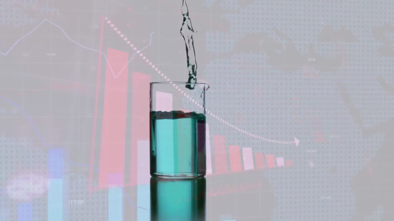 Animation of data processing over beaker