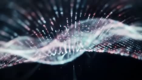 a mesmerizing visualization of abstract waves and particle movement captured in dynamic motion, emphasizing the intricacies of light and form in a digital space