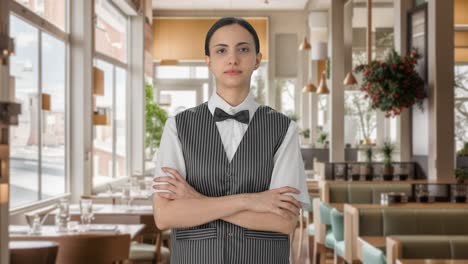 portrait of indian woman waiter