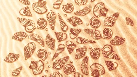 seashells mandala on sand