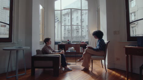 woman on counseling session with female therapist