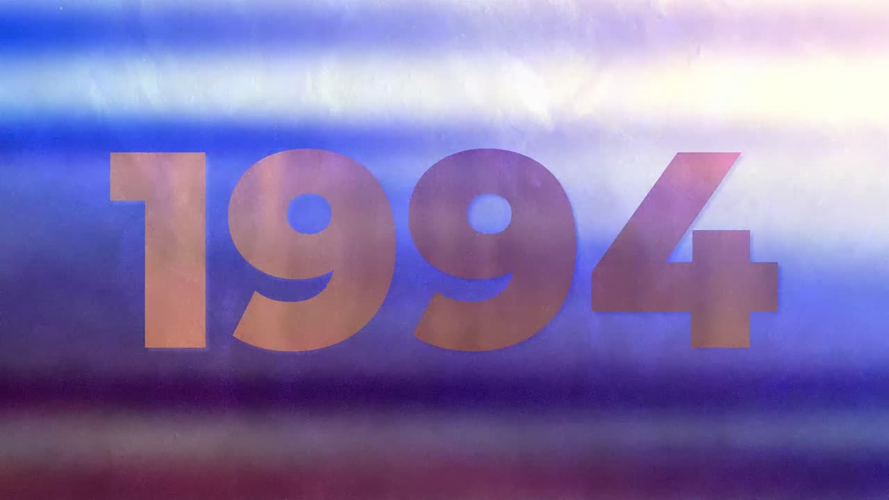 años 1994 y 2007 en un fondo azul borroso