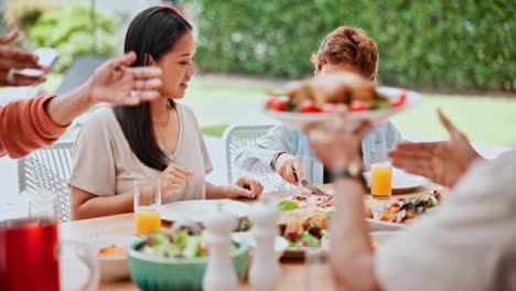 Family,-food-and-outdoor-at-table-for-lunch