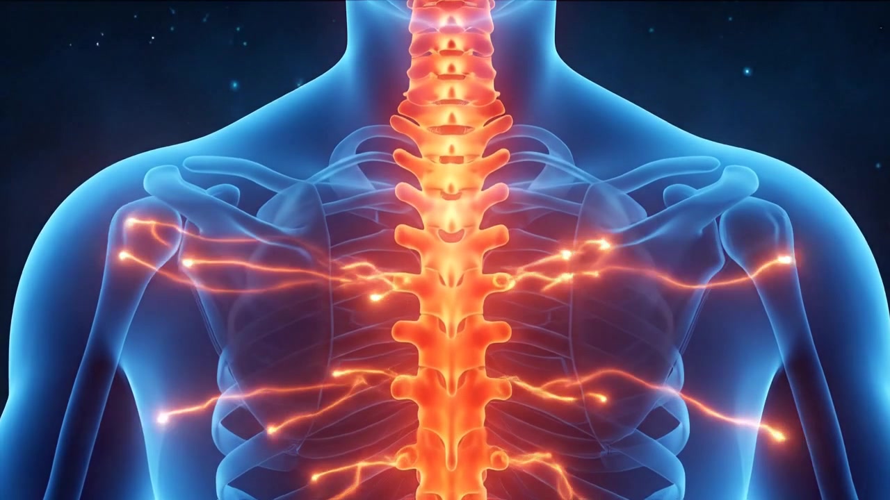 Detailed scan of human spinal column