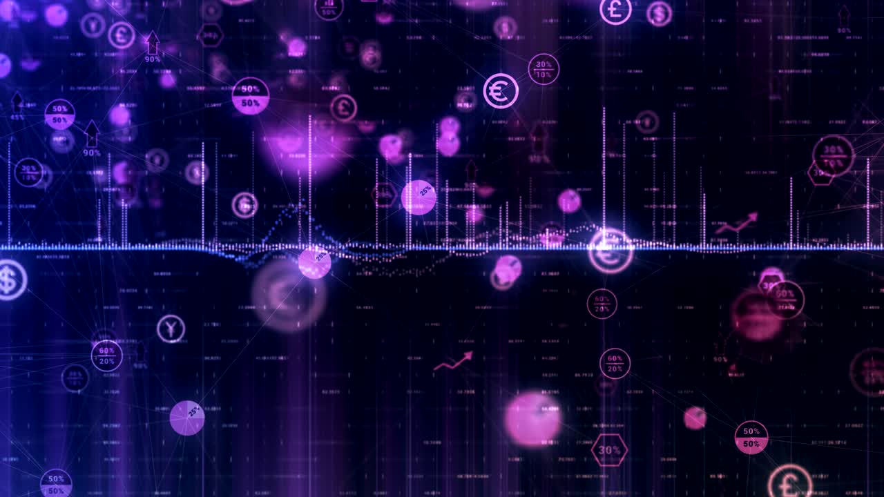 Animation depicting modern financial data.