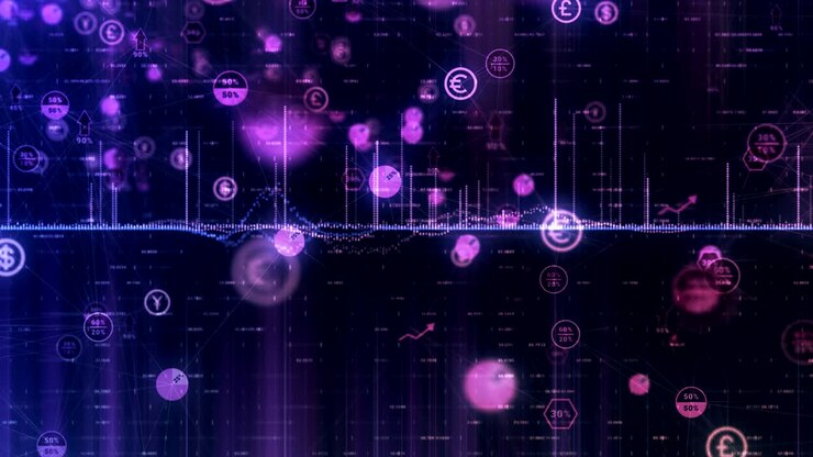 Animation depicting modern financial data.
