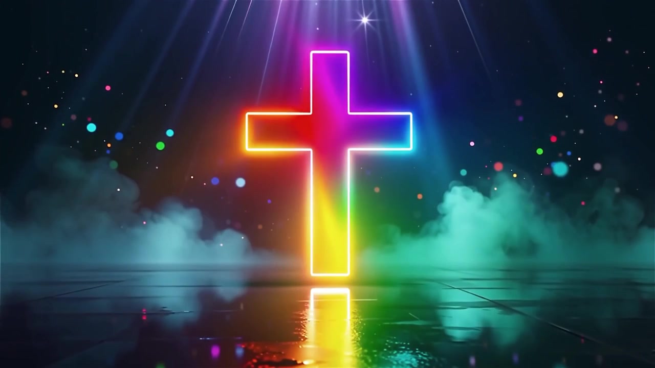 Christian Cross Heavenly Light Worship Background