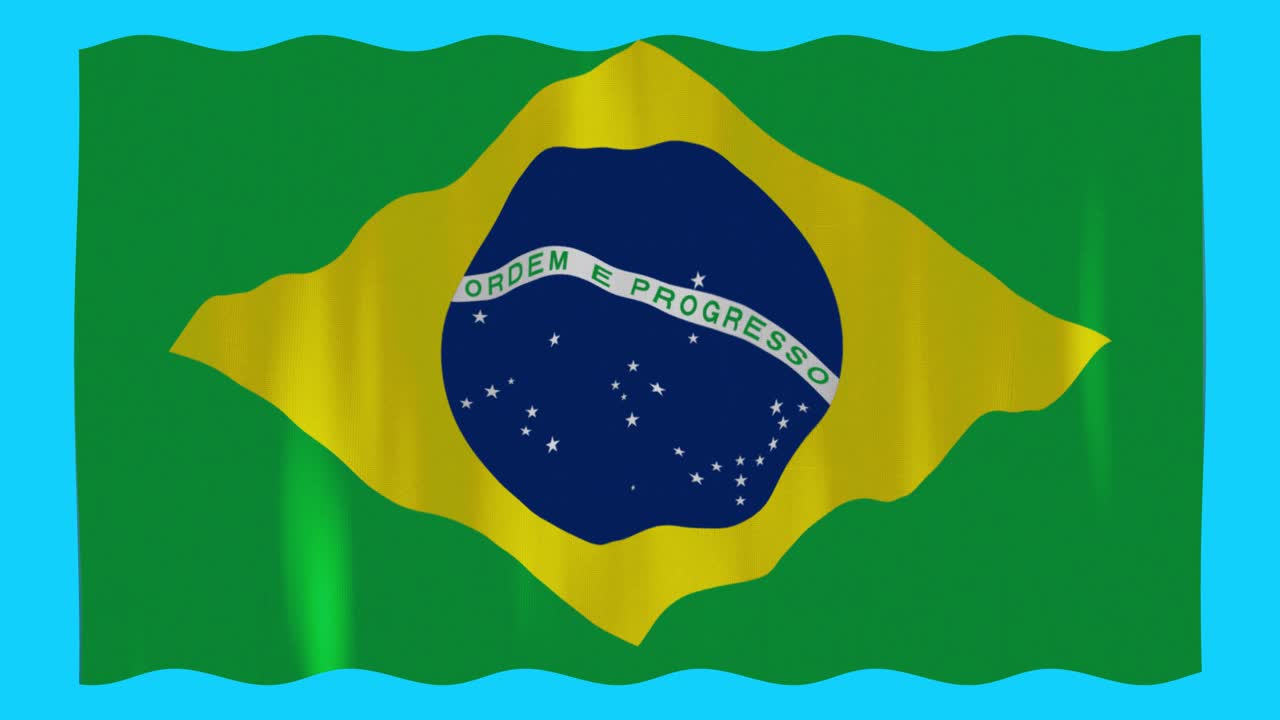 브라질 국기 흔들기 크로마 스크린 배경 및 텍스처 스톡 푸티지 나는 브라질 국기 흔들기 스톡 비디오
