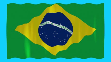 brazil flag waving chroma screen stock footage for backgrounds and textures i brazil country flag waving stock video