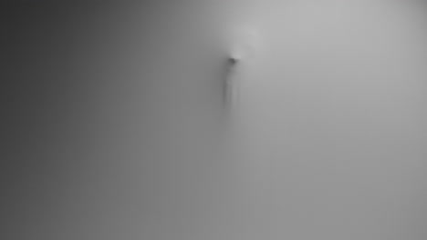 a scary silhouette of a woman appears screaming from the white wall