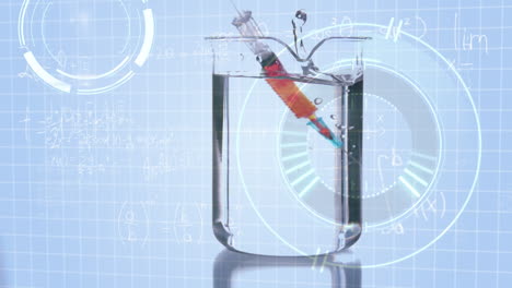 animación del procesamiento de datos sobre el vaso