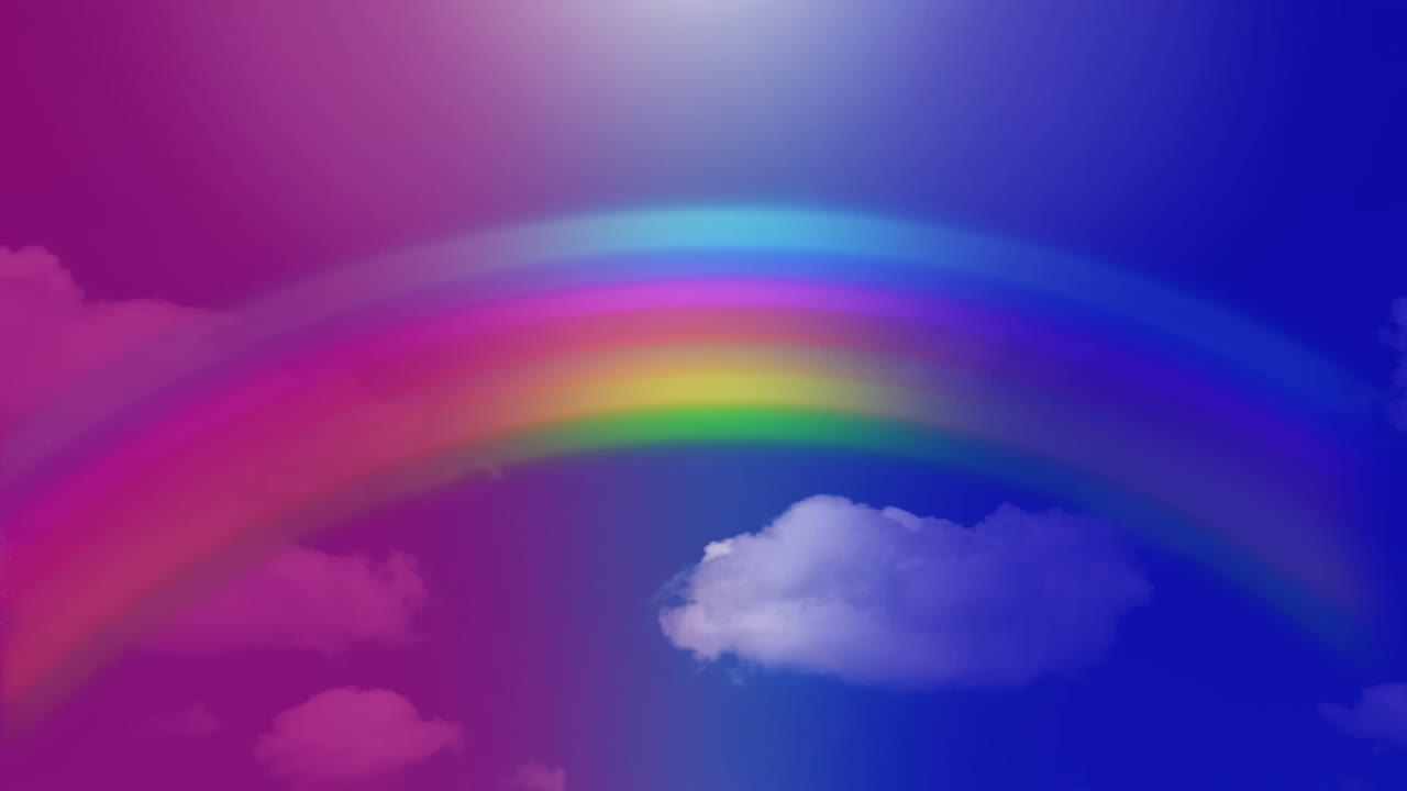 el arco iris en un cielo azul brillante