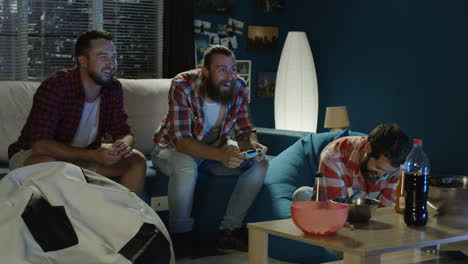 friends having fun gaming at home