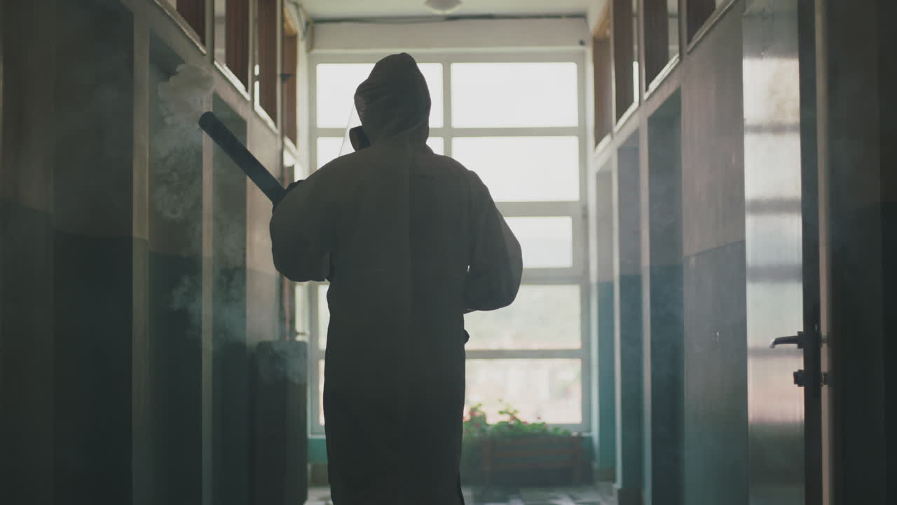 Disinfection and Cleaning in a Corridor