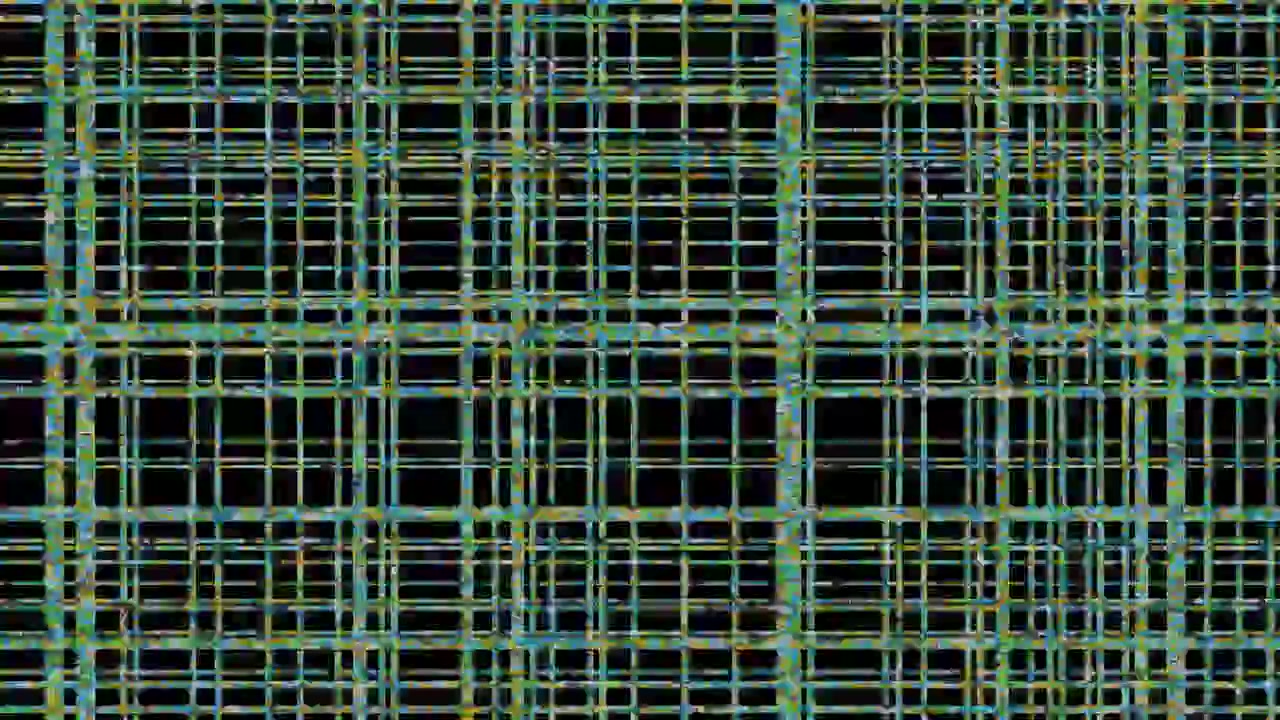 Abstract Digital Grid Pattern with Shifting Colorful Lines
