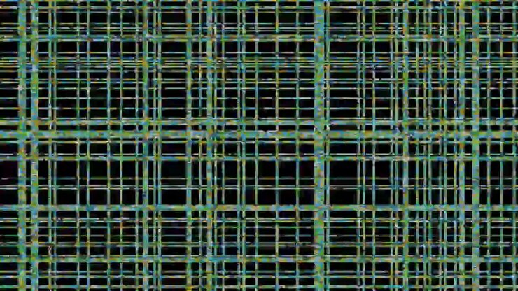 Abstract Digital Grid Pattern with Shifting Colorful Lines