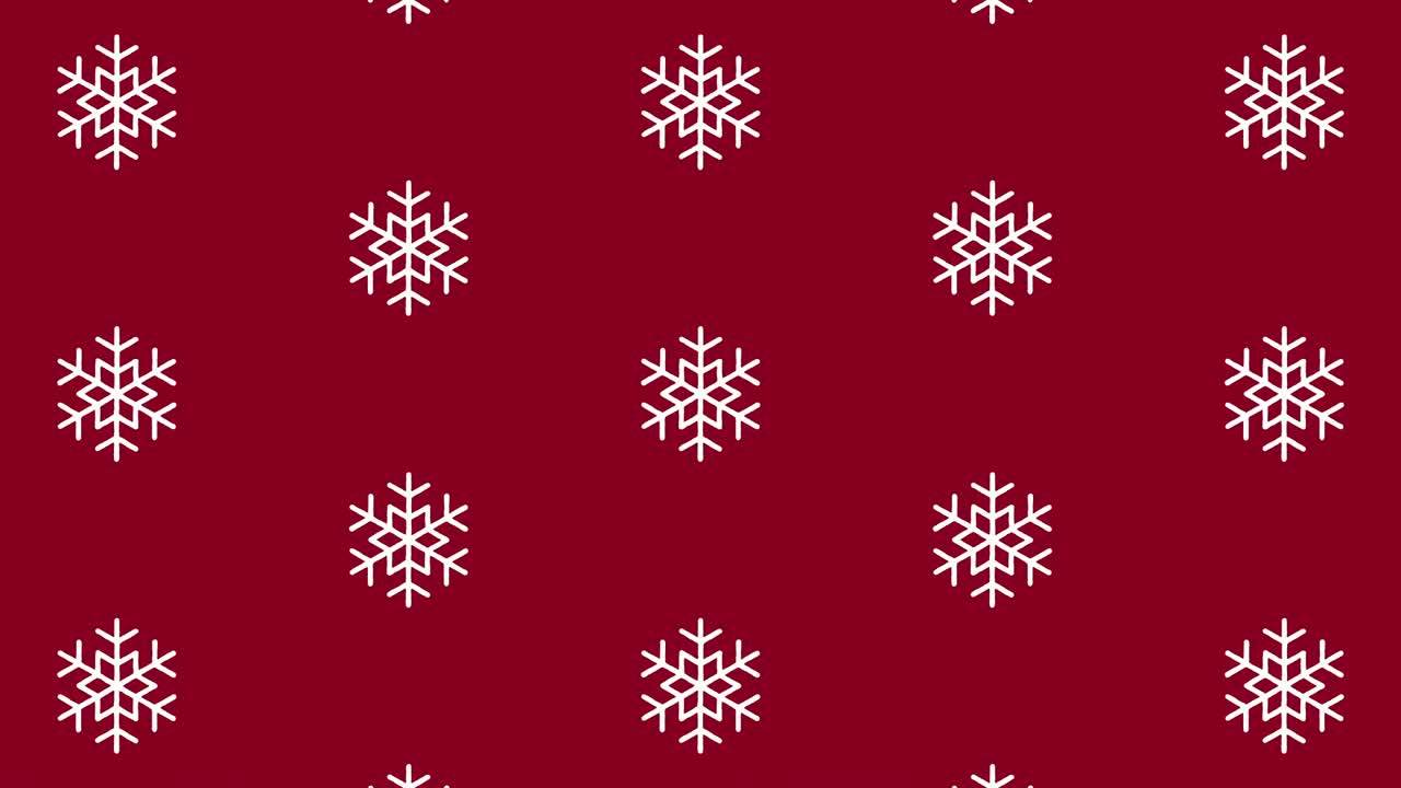 caída de copos de nieve blancos sobre un fondo rojo (bucle sin costuras)