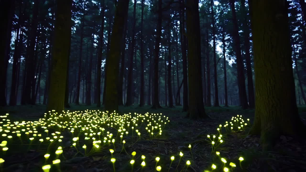 Glowing Forest at Night