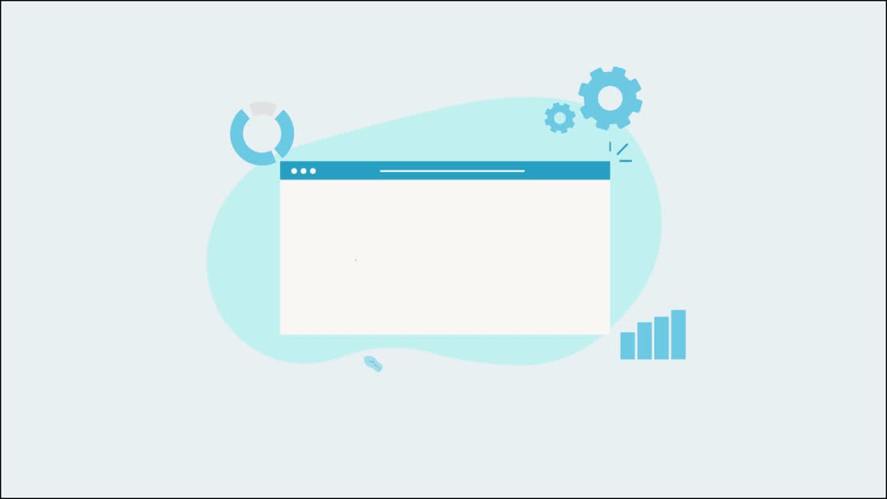 Animeret Business Intelligence-dashboard med datavisualisering og diagrammer