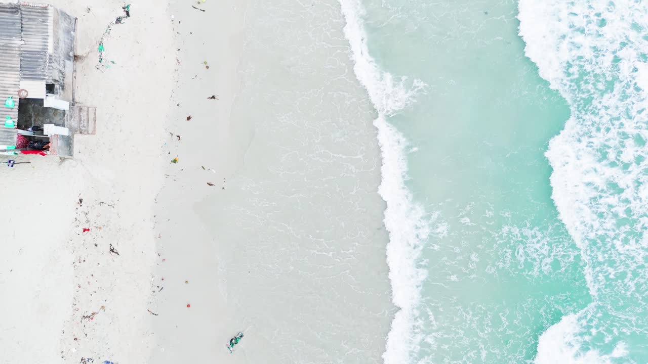 Aerial View Dolly of the Beautiful Coastline in Ninh HòA.
