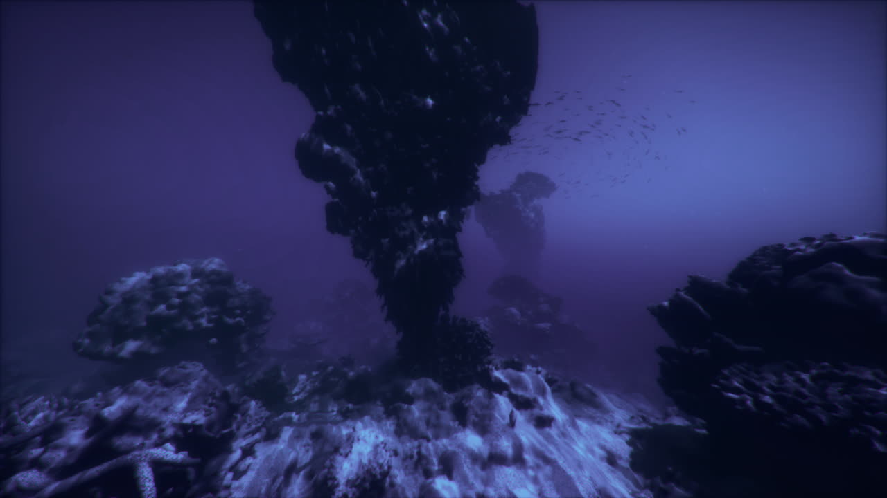 explorando un místico vórtice submarino rodeado de vibrante vida marina