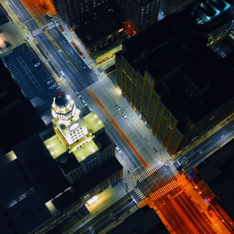 view of the city hall tower and well-lit street in front of it in philadelphia, pennsylvania, usa.