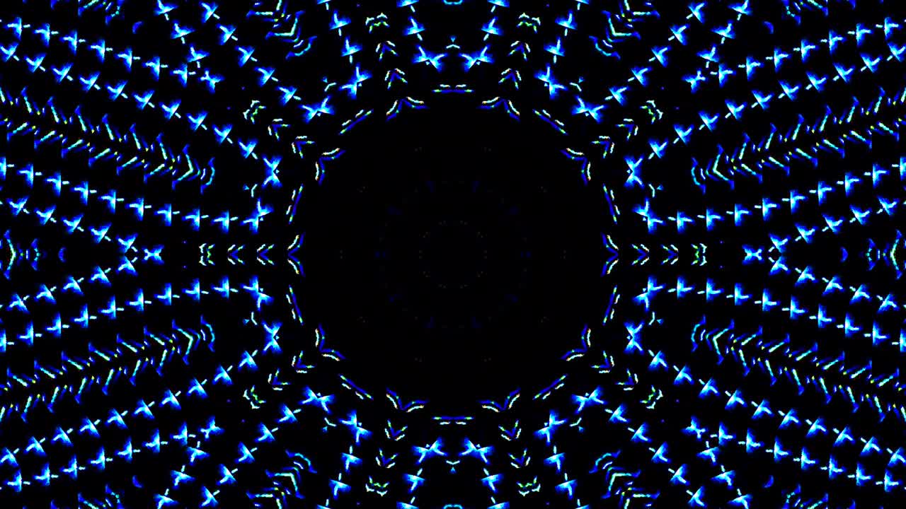 Beautiful abstract kaleidoscope that shines, a radiant light that regulates the subtle movements