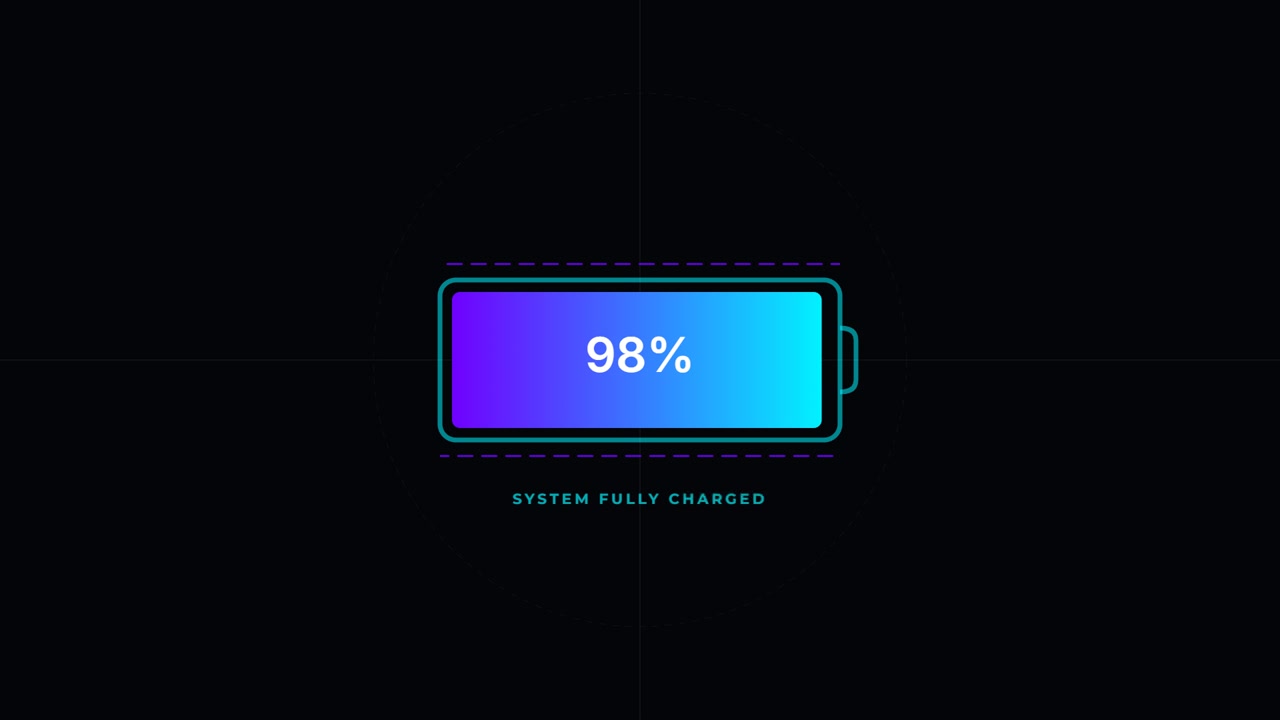 Digital Battery Charging Progress Bar Animation