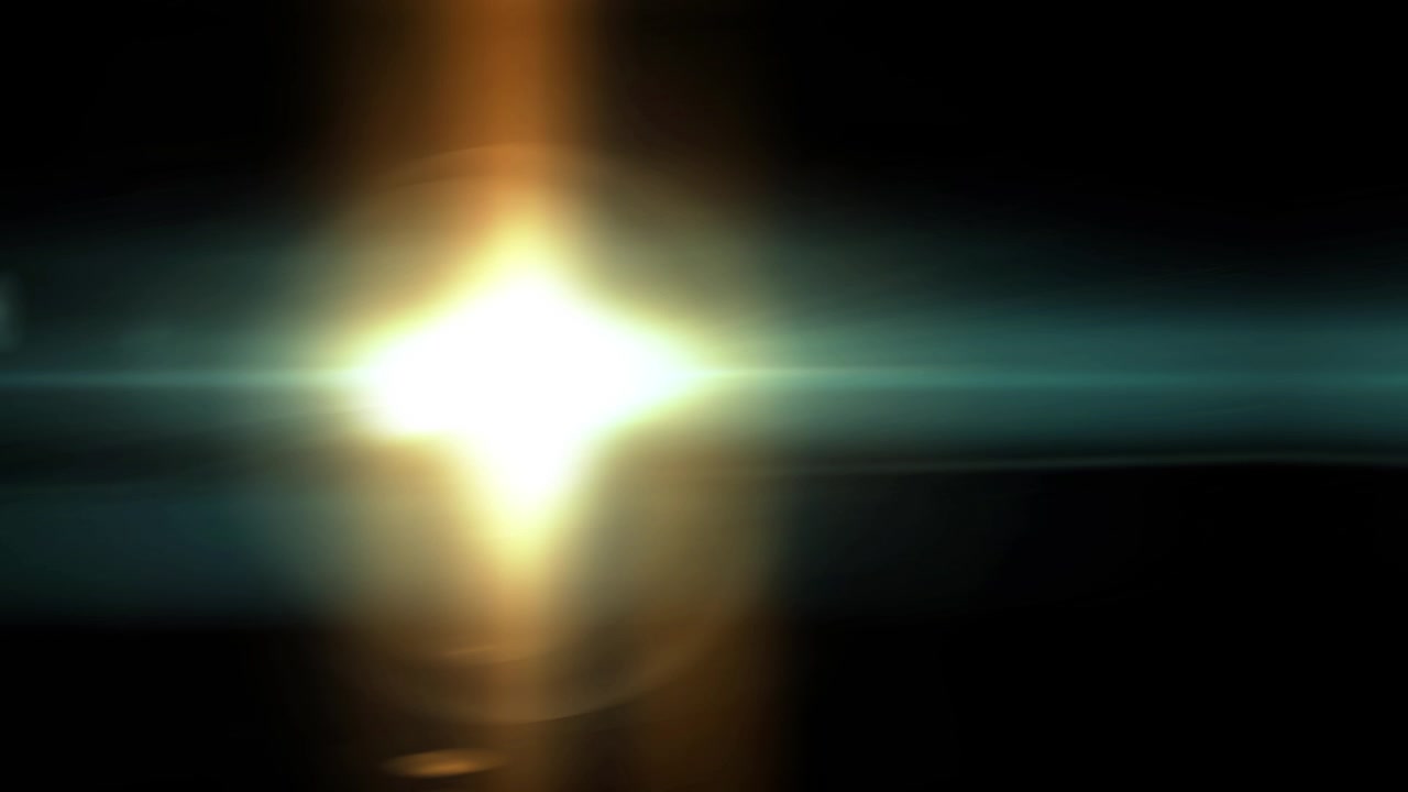 Fugas de Luz Abstratas e Reflexos de Lente em Transição sobre Fundo Preto