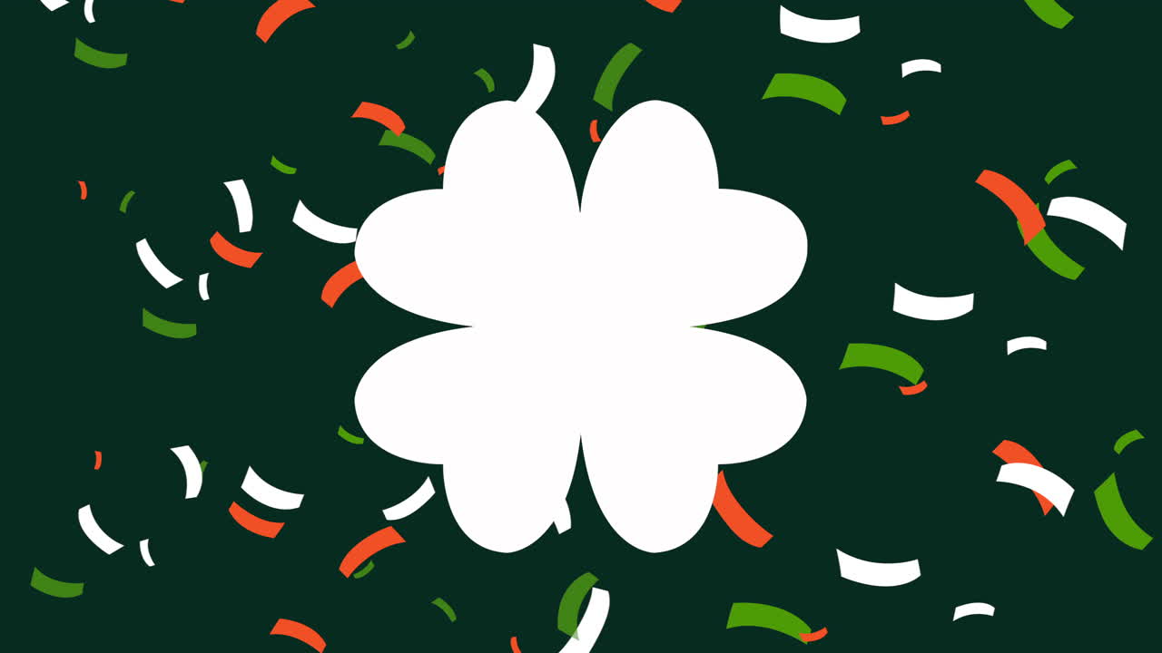 diseño de trébol del día de san patricio con confeti