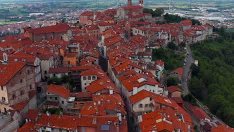 mondovi town perched on hill in piedmont, italy