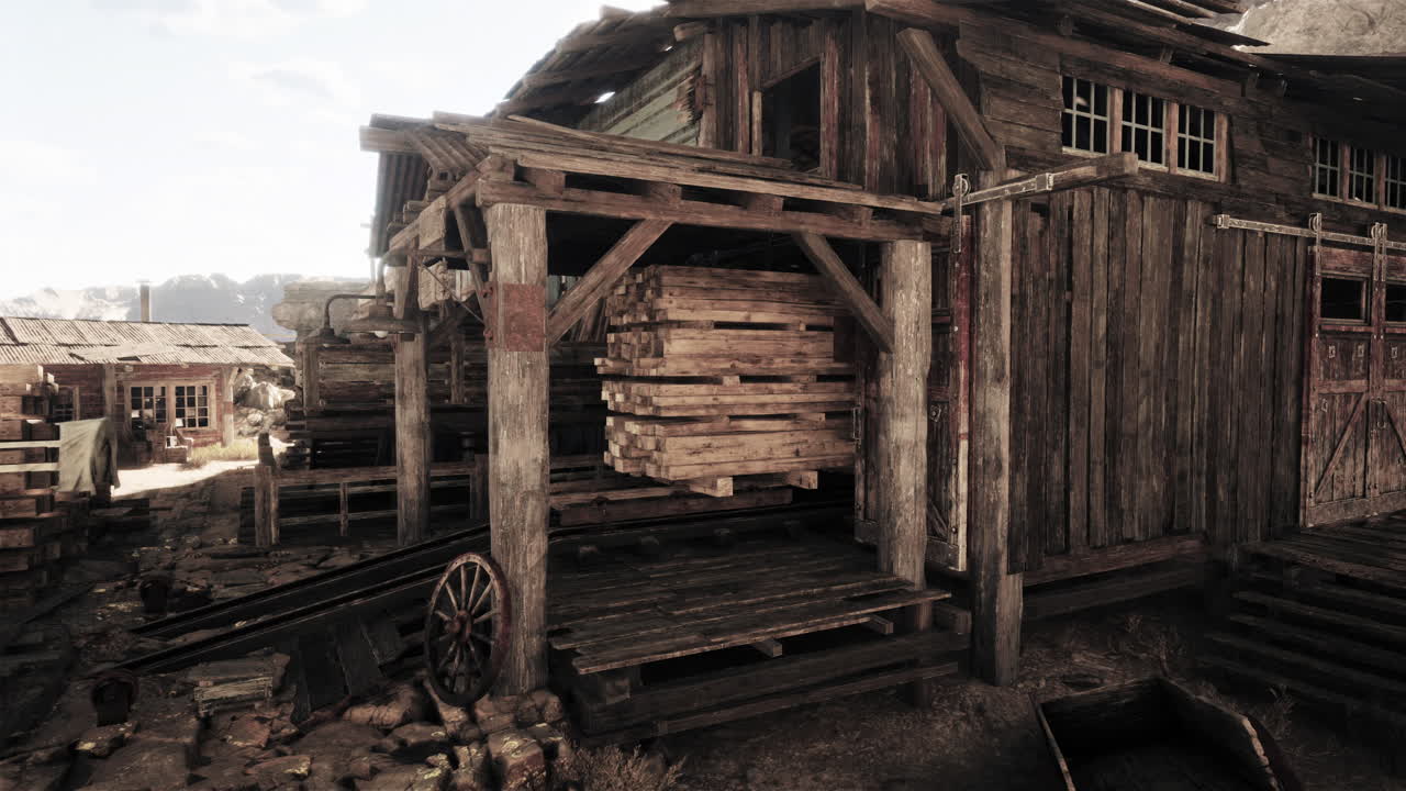 서쪽 마을의 오래된 목조 건물