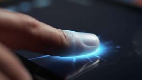 a person interacts with a touchscreen device, displaying an animated futuristic design as their finger glows. the captivating visuals suggest advanced technology and innovation in action.