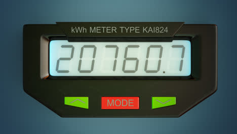 electricity measuring device. typical residential digital electric meter with a transparent plastic case showing household consumption in kilowatt hours. electric power usage.