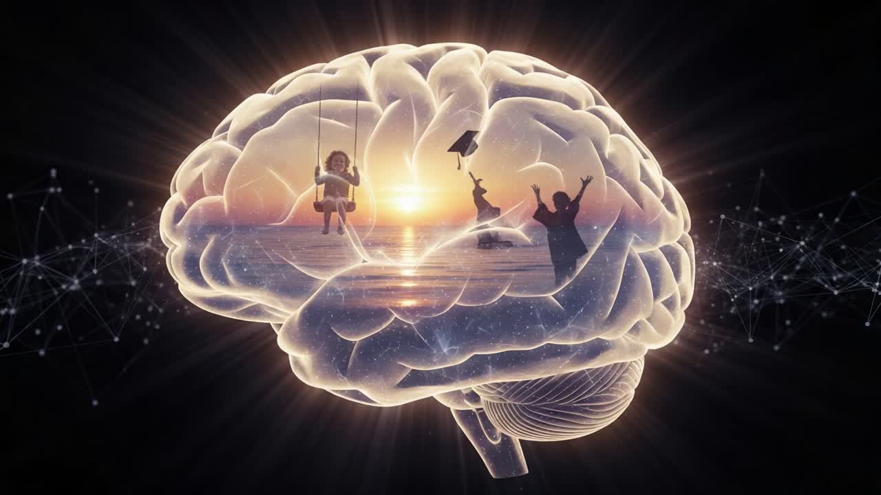 Exploring the Depths of Imagination: A Symbolic Representation of Creativity and Emotion Within the Human Brain at Sunset