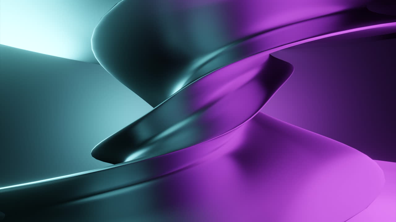 Abstract 3D Rendered Shapes in Teal and Purple