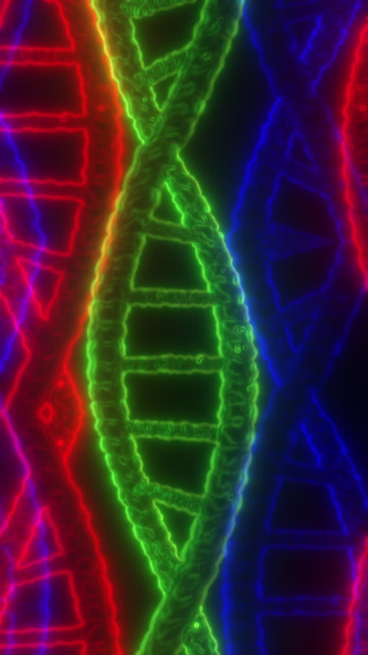 adn de doble hélice de neón brillante