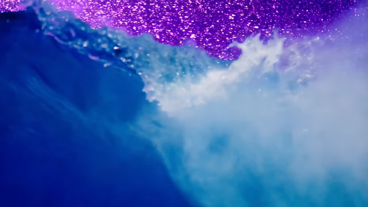 Abstract Purple Glitter and Blue Smoke Background