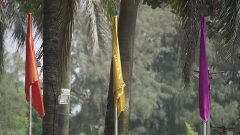 colourful flags moving with the wind