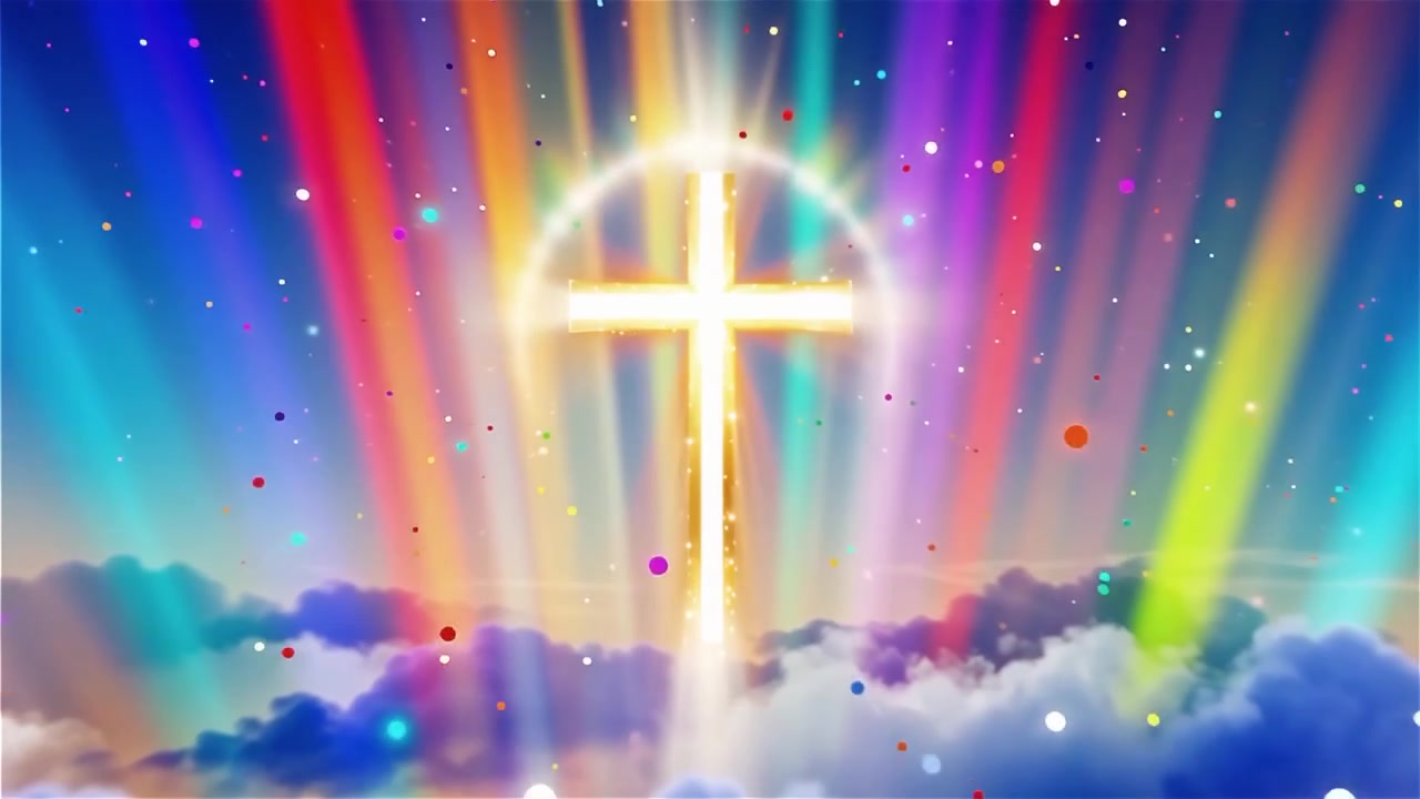 Christian Cross Heavenly Light Worship Background