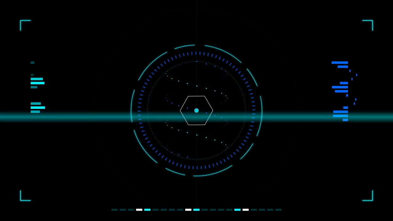 Futuristic Digital HUD Interface with Scanning Laser Line